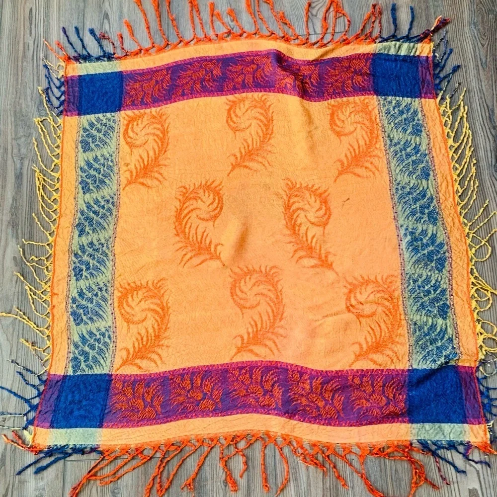 Vibrant Multicolor Fringed Scarf